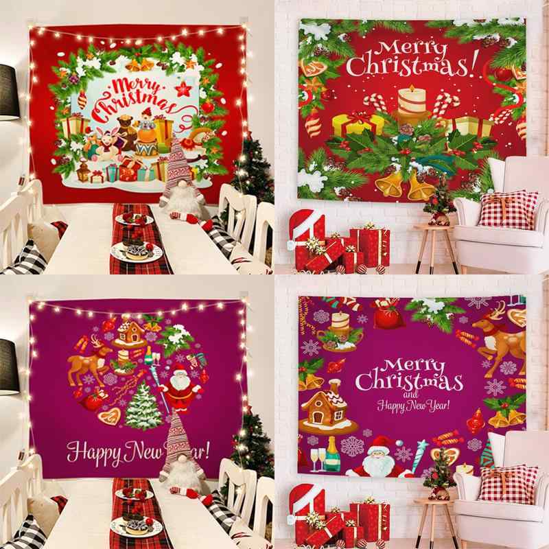 タペストリー クリスマス パーティー イベント デコレーション 壁飾り 背景布 ポスター 長方形 ポリエステル製 北欧風 ウォールデコ お祝い メッセージ 飾り付け リビング 玄関 部屋 子供部屋 店舗装飾 手洗い可能