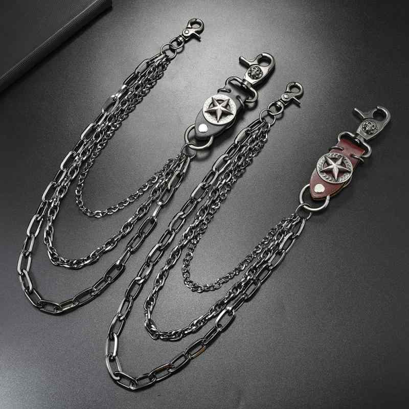 パンツチェーン メンズ レディース 個性的 パンクスタイル ヒップホップ ストリート レトロ 牛革 レザ..