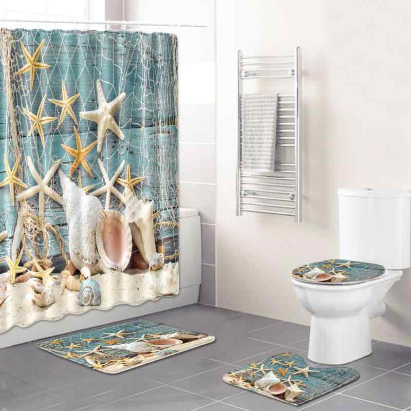 ・カテゴリ: ラグ・マット・主な素材: ポリエステル・形状: 長方形・柄: 漁網・製法: 機械織り・洗濯方法: 洗濯機洗い可能・使用場所: 浴室・サイズ: 45x75cm 3点セット、180x180cm シャワーカーテン