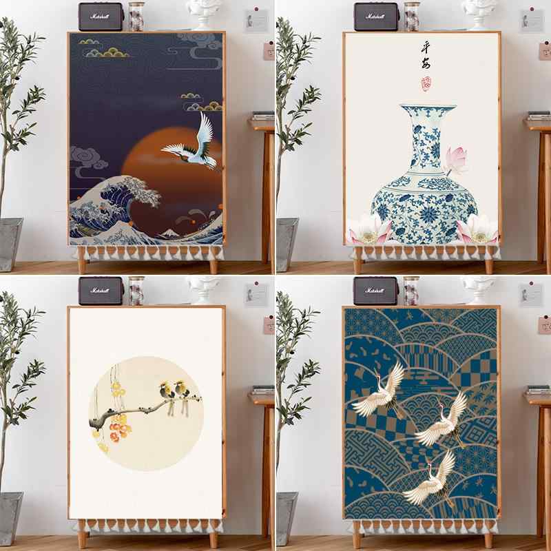 目隠しカーテン 穴あけ不要 マジックテープ 新中式スタイル 防塵 収納カバー 戸棚 本棚 食器棚 リビン..