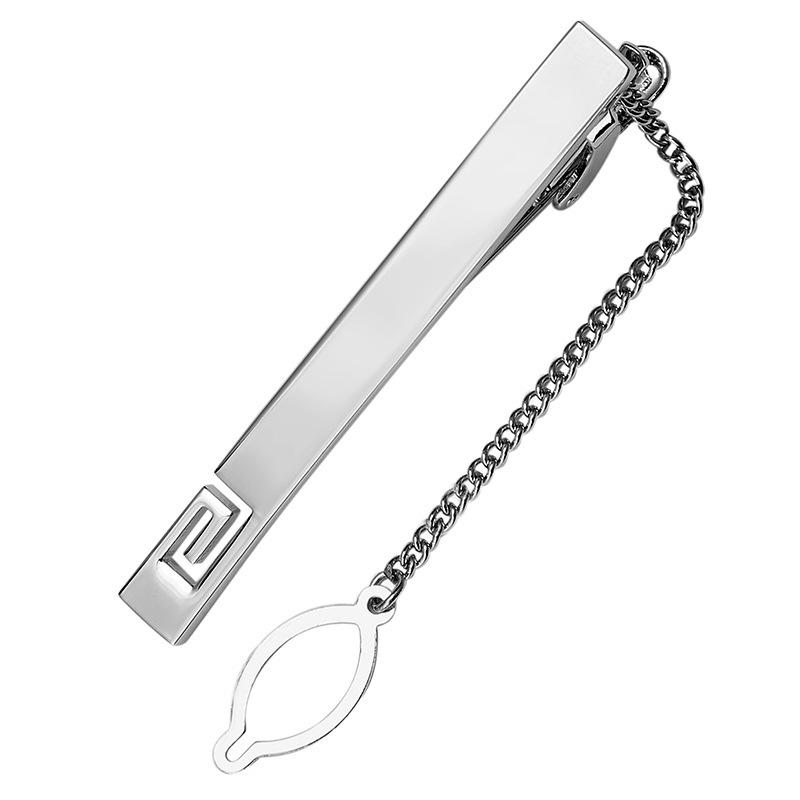 ネクタイピン メンズ 男性用 フォーマル ビジネス 結婚式 パーティー スーツ 礼装用 高級感 シルバー 透かしデザイン ブラック タイピ..