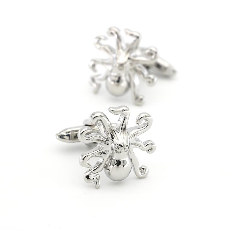 カフスボタン メンズ 個性的 クリエイティブ 銅製 電気メッキ加工 海洋生物 タコモチーフ フレンチスタ..