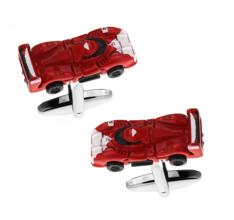 カフス メンズ 男女兼用 銅製 レッド 赤色 レーシングカー スポーツカー 車モチーフ ウェディング 結婚..