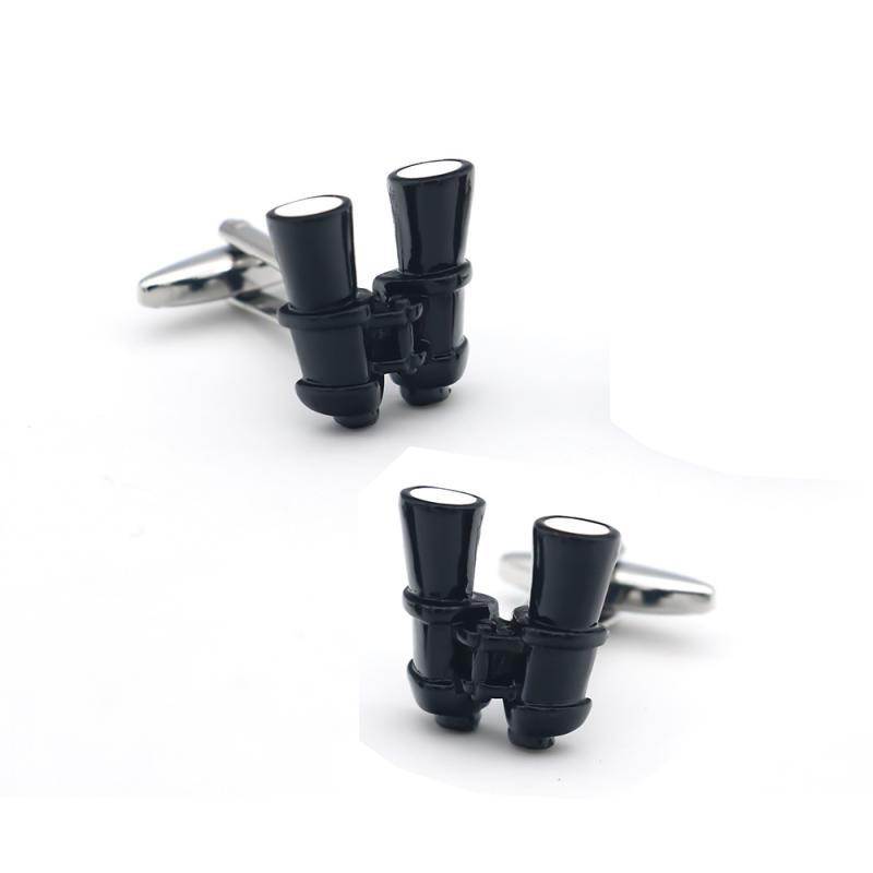 カフスボタン メンズ 男性用 高品質エナメル加工 気泡レス 銅製 電気メッキ加工 欧米風 望遠鏡 テレス..