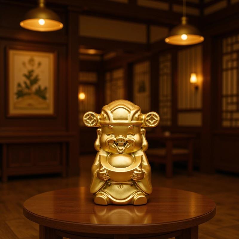 置物 真鍮製 財神様 笑い顔 金運アップ 招福 縁起物 風水 インテリア オブジェ 車載 車内飾り カーアク..