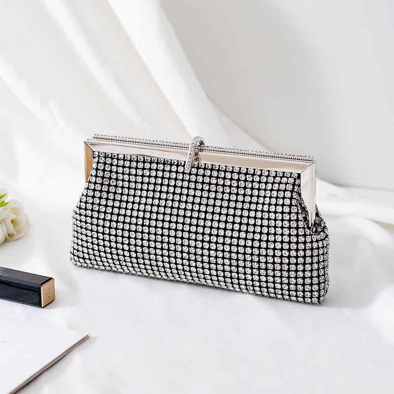 楽天セキュアデポバッグ レディース きらきら輝く ラインストーン ジルコニア装飾 パーティバッグ イブニングバッグ フォーマル クラッチバッグ 手持ち チェーンショルダー 斜め掛け 結婚式 披露宴 二次会 お呼ばれ 上品 高級感 スマホ収納