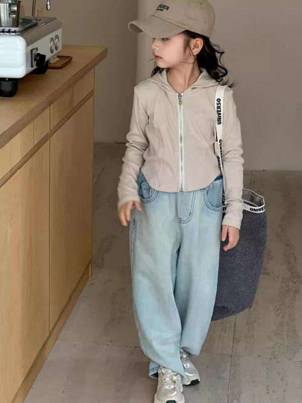 パーカー 女の子 ジュニア キッズ フード付き ジップアップ 長袖 アウター 春秋 柔らか 綿 コットン お..