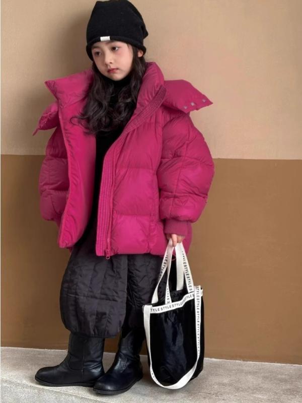 ダウンジャケット キッズ ジュニア 男女兼用 フード付き 厚手 ホワイトダックダウン おしゃれ かわいい..