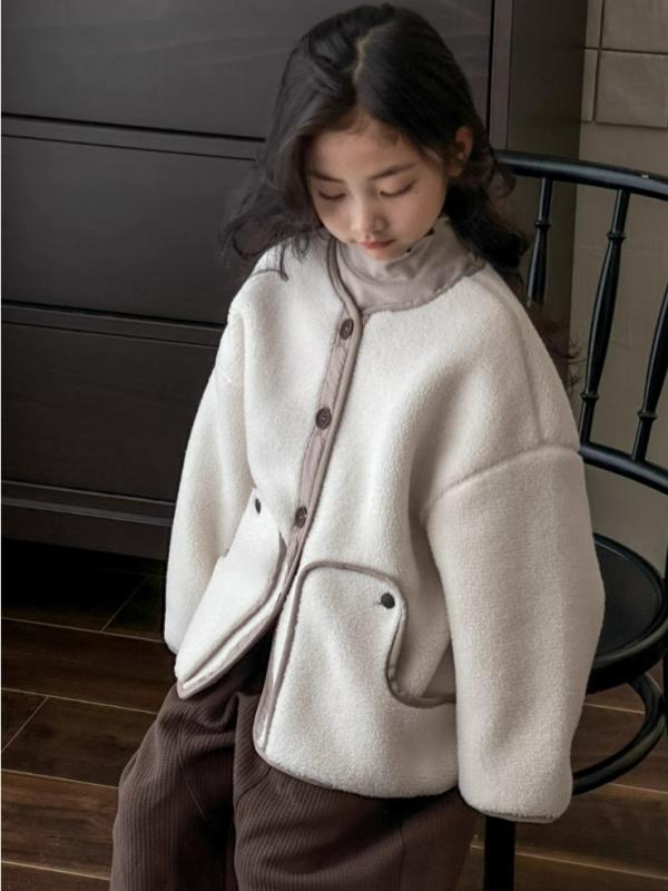 ジャケット ガールズ キッズ ジュニア リバーシブル シープボア モコモコ 秋冬 防寒 暖かい ショート丈..