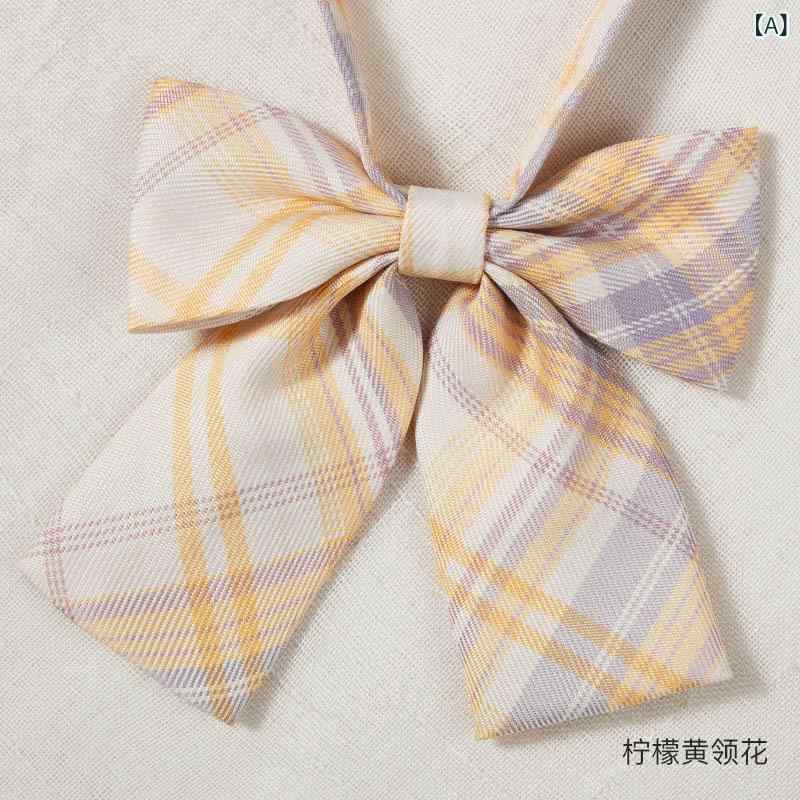 蝶ネクタイ レディース 日系 学院風 スクールスタイル JK制服 チェック柄 結び目不要 ワンタッチ リボ..