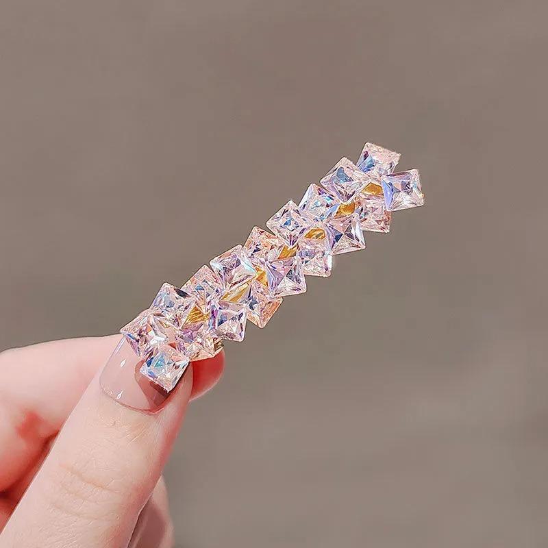 ヘアクリップ レディース 韓国風 かわいい フェイククリスタル 前髪 サイド ダッカールクリップ 森ガー..