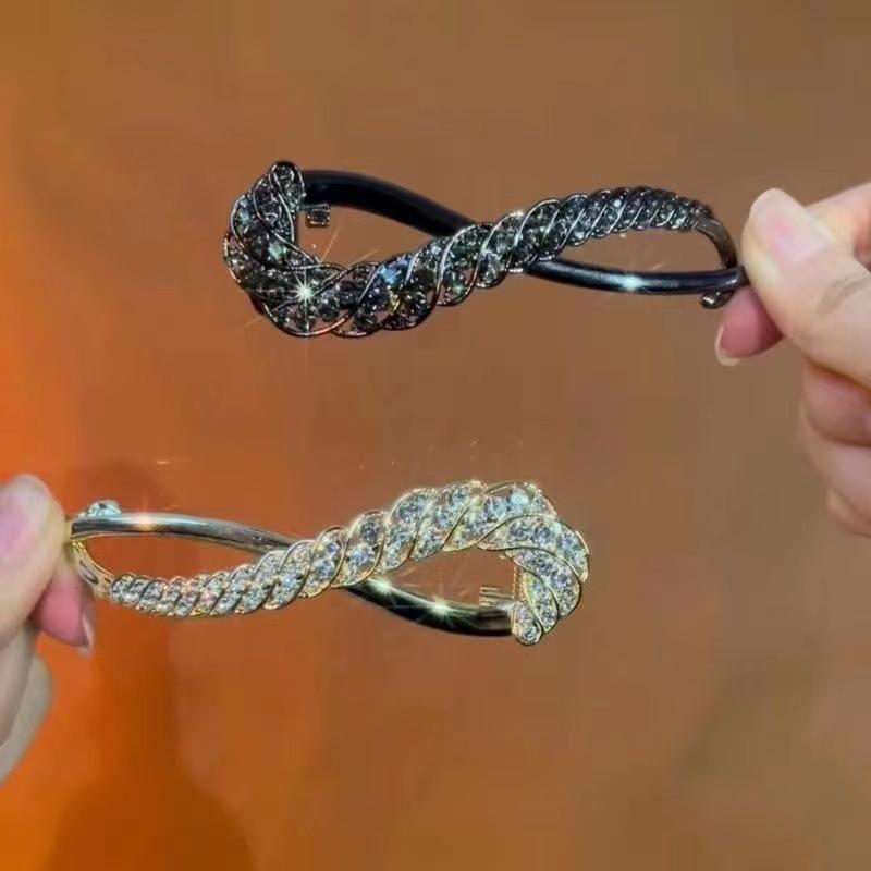 ヘアクリップ レディース 高級感あふれる ジルコニア 上品な まとめ髪 お団子ヘア ハーフアップ ツイス..