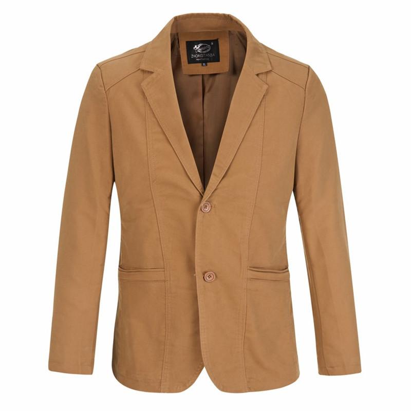 ジャケット メンズ テーラードジャケット ブレザー スリムフィット 大きいサイズ 春秋 綿 ポリエステル 無地 シングル 2つボタン 長袖 レギュラー丈 カジュアル 通勤 オフィス カーキ ブラック ブラウン