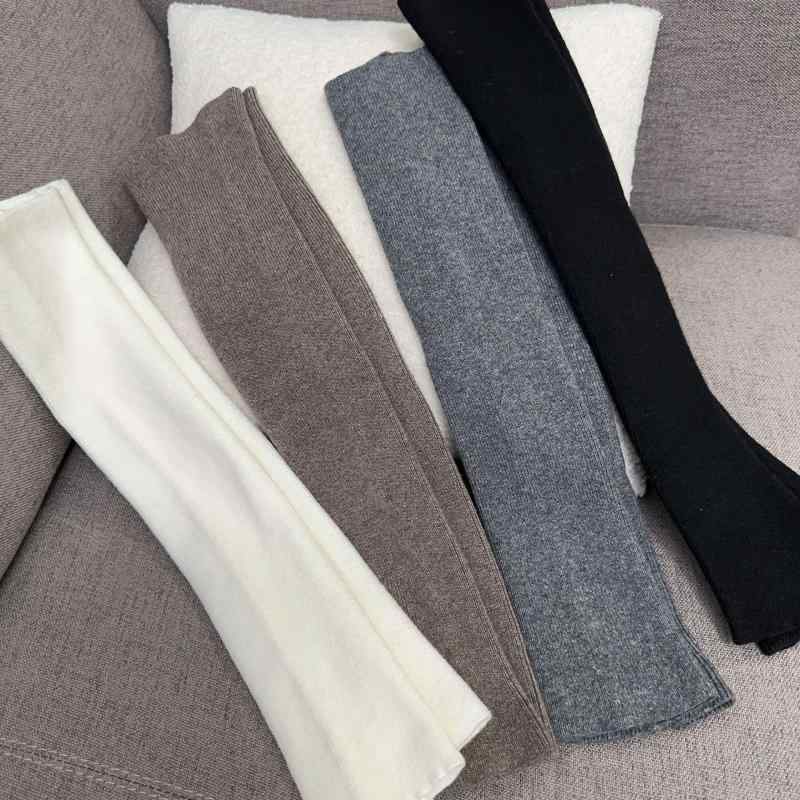 レッグウォーマー レディース 女性用 羊毛 カシミヤ アクリル クシュクシュ ルーズソックス風 サイハイ丈 ニーハイ丈 ヨガ スポーツ 無地 保温 防寒 通気性 暖かい 部屋着 ルームウェア 秋冬(x2)