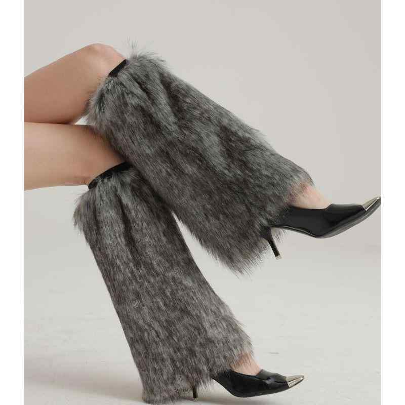 コスプレ 大人用 ハロウィン クリスマス イベント もこもこ フェイクファー 狼モチーフ レッグウォーマ..