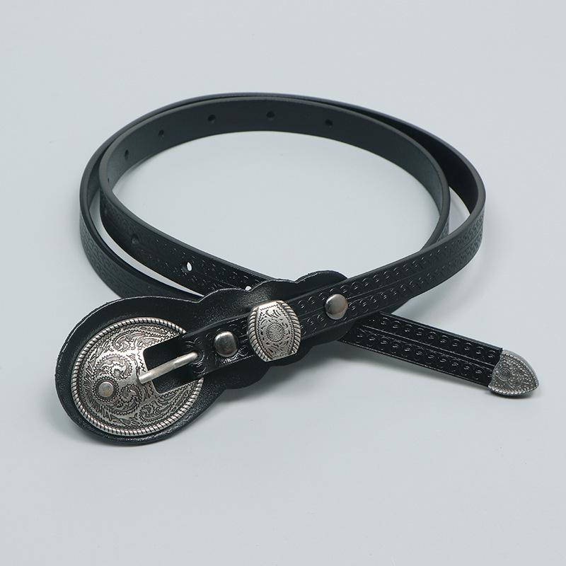 ベルト レディース レトロ 彫刻 エスニック風 着回し自在 ワンピース デニムパンツ ジーンズ 通勤 カジ..