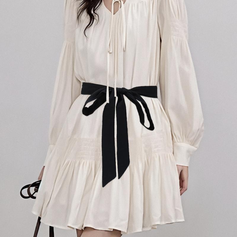 楽天セキュアデポベルト レディース ウエストマーク 結び リボン 紐ベルト 幅広 ファブリック 布製 ワンピース スカート チュニック スタイルアップ 効果 万能 ファッション 通勤 オフィス カジュアル おしゃれ コーデしやすい 春夏秋冬（x2）