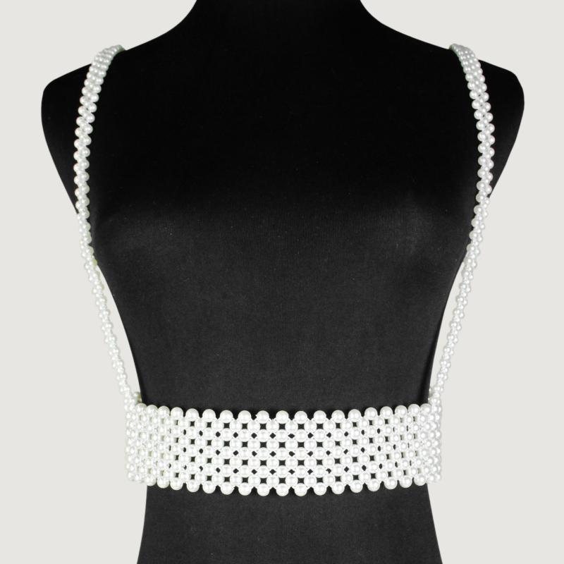 ベルト レディース フェイクパール ウエストマーク 太め ウエストチェーン エレガント 上品 おしゃれ インスタ映え 万能 きれいめ 白 黒 銀 キャミソール ベスト シャツ スーツ ワンピース フォーマル 通勤 春夏(x2)