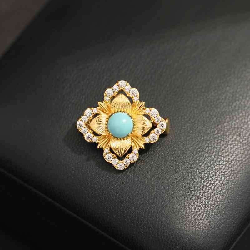 ブローチ レディース 高級感 個性的 イタリアン レトロ ヘアライン加工 ストーン装飾 透かし彫り 花柄 ..