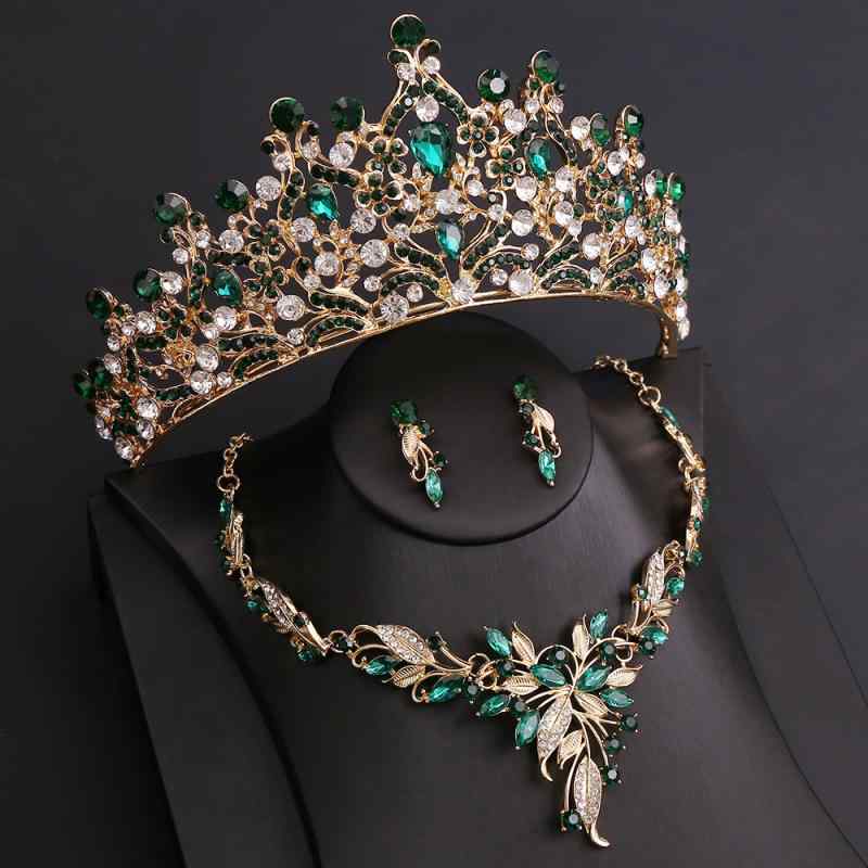 ヘッドドレス レディース ブライダル アクセサリー 3点セット ティアラ ネックレス ピアス エレガント ..