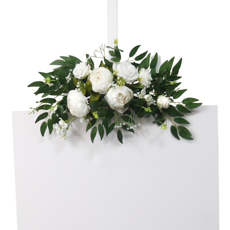 造花 結婚式 ウェディング ドアアーチ 玄関飾り ピオニー 牡丹 フラワーアレンジメント ホテル パーテ..