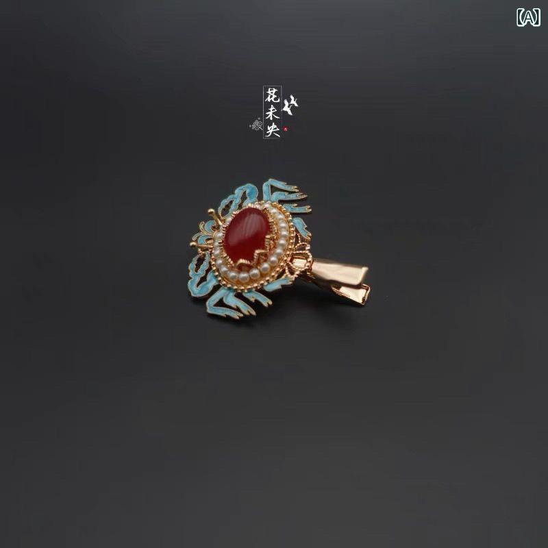 ヘアアクセサリー キッズ 子供用 かわいい おしゃれ 普段使い 多用途 秋物 蟹デザイン 古風 レトロ調 ..