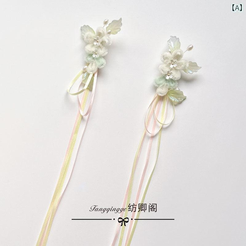 髪飾り レディース 手作り ベルベット調 ふんわり フラワー 蝶モチーフ ヘアクリップ ツイストクリップ..