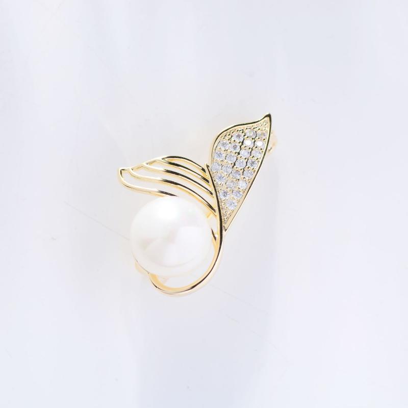 ブローチ レディース 覗き見防止 エチケットクリップ かわいい パール マーメイドテール エレガント 個..