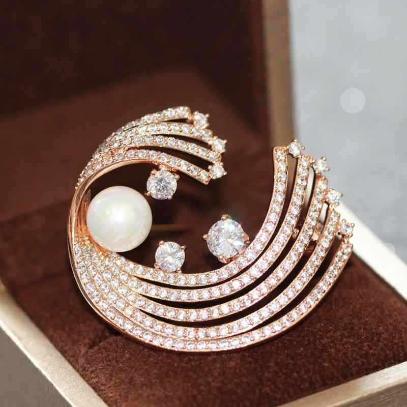 ブローチ レディース 銅製 電気メッキ加工 精巧なフェイクパール 幾何学模様 レトロ調 上品 エレガント 万能 フォーマル カジュアル オフィス 結婚式 パーティー 入学式 卒業式 ゴールド シルバー オールシーズン プレゼント ギフト