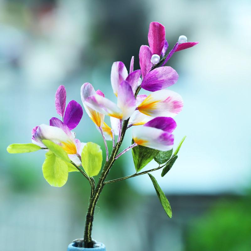 ヘアアクセサリー 手作り 柔らかい しなやか 雀羽 藤の花 胡蝶蘭 シルクベルベット チャイナ風 民族風 上品 華やか 簪 髪飾り レディース 成人式 卒業式 和装