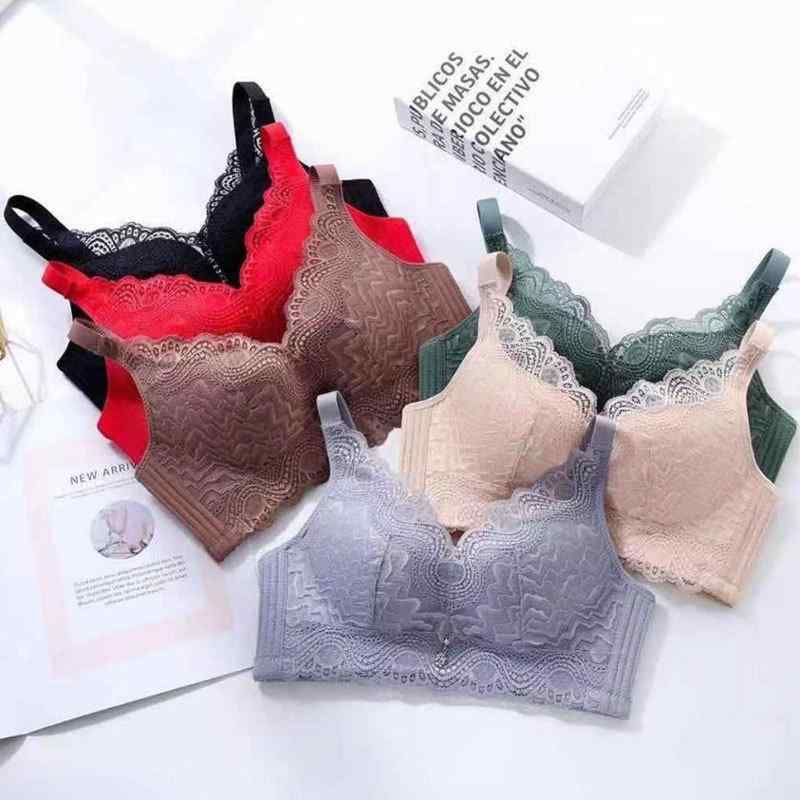 ブラジャー ショーツ セット レディース ノンワイヤー シームレス ラテックス素材 快適フィット プッシ..