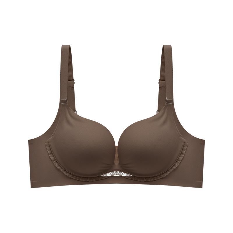 ブラジャー レディース ノンワイヤー シームレス 小胸 谷間メイク バストアップ 盛りブラ リフトアップ 3/4カップ 手のひらカップ 脇高 脇肉補正 吸汗速乾 快適 ストラップ取り外し可 セットアップ