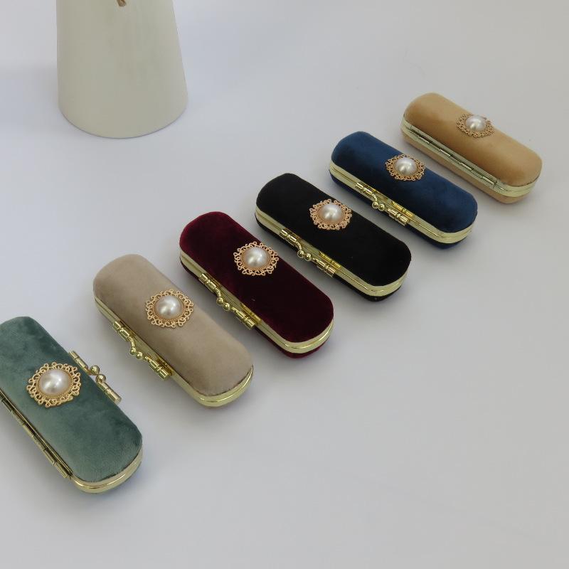 口紅ケース レディース ベルベット生地 レトロ アンティーク調 コスメ収納 小物入れ 誕生日 卒業祝い ..