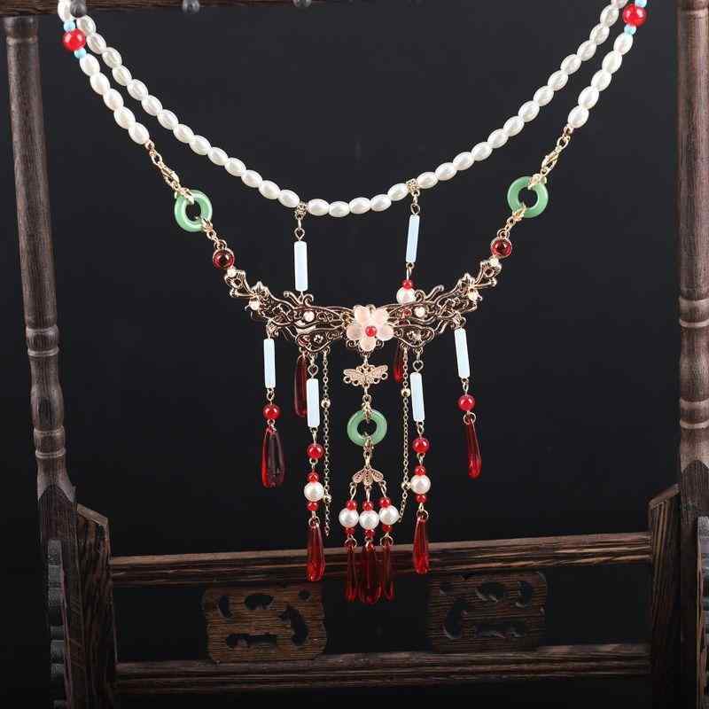 ネックレス レディース 中国古典 新中国スタイル 明朝風 漢服 宮廷風 レトロ エレガント ロングチョー..