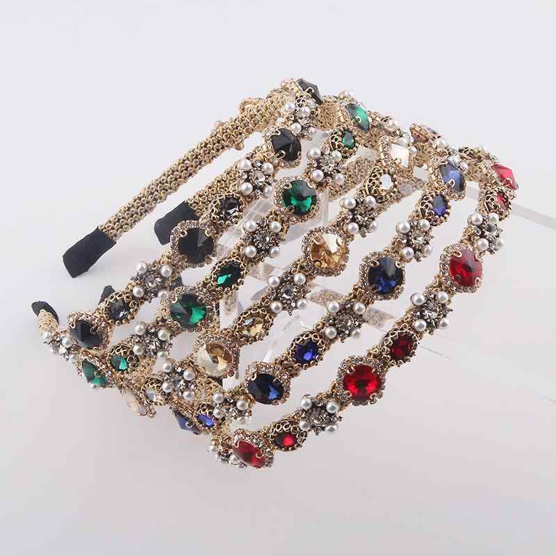 カチューシャ レディース スタイリッシュ 韓国風 細やかなジルコニア パール 金糸巻き 個性的 ストリー..