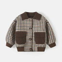 ジャケット 男の子 子供 ベビー 冬用 裏ボア 極厚 フェイクムートン 韓国風 キャラクター柄 襟付き 長袖 ショート丈 ブラウン 防寒アウター