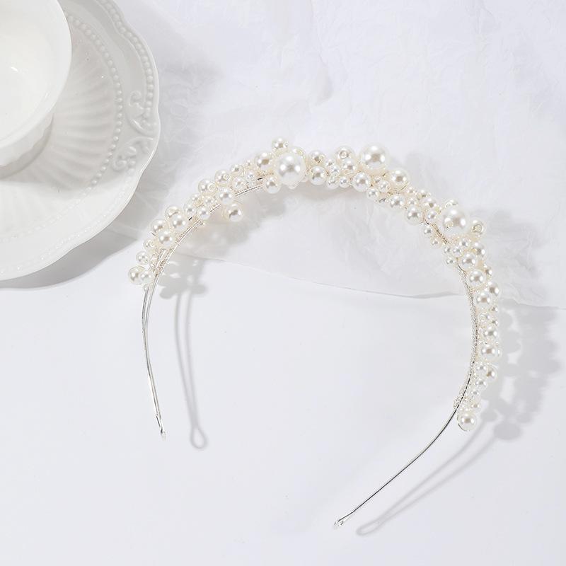 カチューシャ レディース パール パール フェイクパール 高級感 ハンドメイド シンプルデザイン ロマンチック 結婚式 ブライダル パーティー お呼ばれ フォーマル オールシーズン ヘッドバンド ヘアアクセサリー ホワイト ゴールド(x2)
