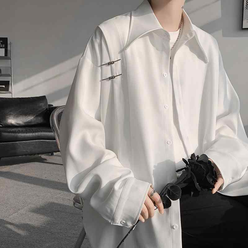 シャツ メンズ ノーアイロン シワになりにくい 高品質 上質 綿混素材 ポリエステル 長袖 襟付き 無地 スリムフィット 大きいサイズ 新中華風 国風 韓国風 カジュアル 春秋