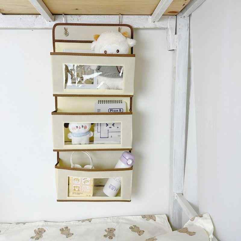 Wall Furniture - 収納ポケット 大学生 寮生活 ベッドサイド 多層 吊り下げ 大容量 ウォールポケット 不織布製 フック付き 北欧風 シンプル 省スペース 整理整頓