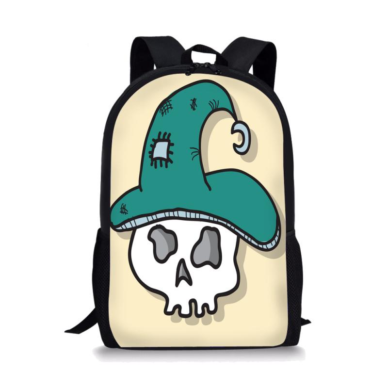 リュックサック バックパック キッズ 男女兼用 軽量 A4対応 通学 遠足 緑の魔女帽子 スカルプリント 原..