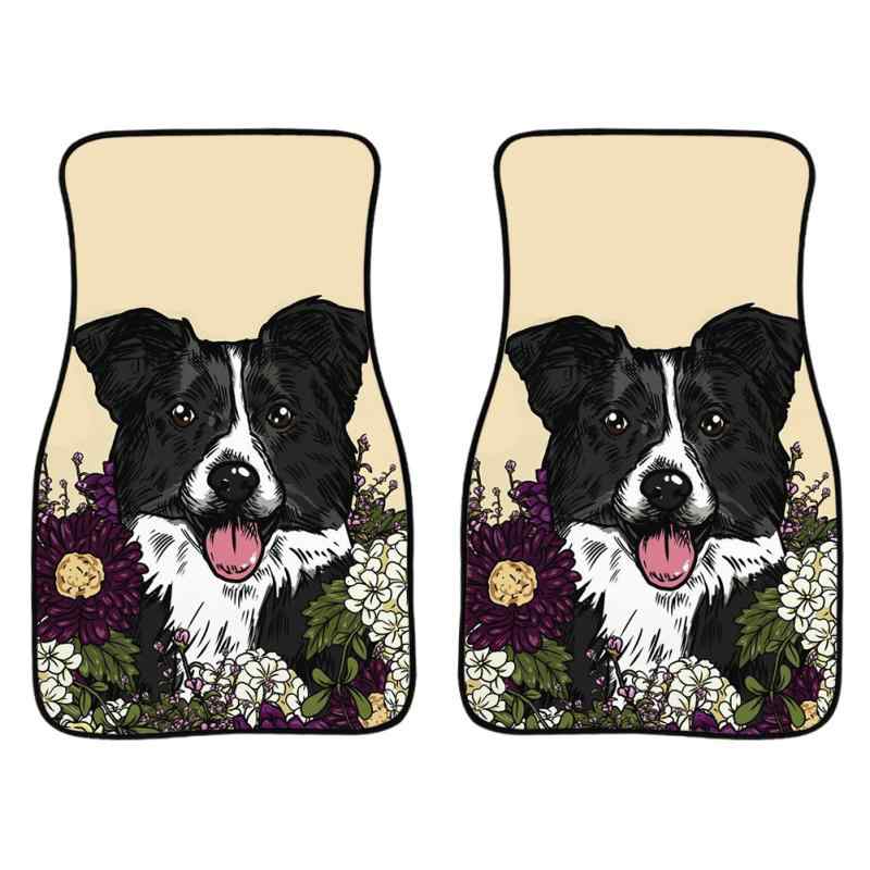 カーマット ドッグ 犬 わんちゃん カートゥーン 動物柄 デザイン 車用フロアマット 足元マット 防水 滑..