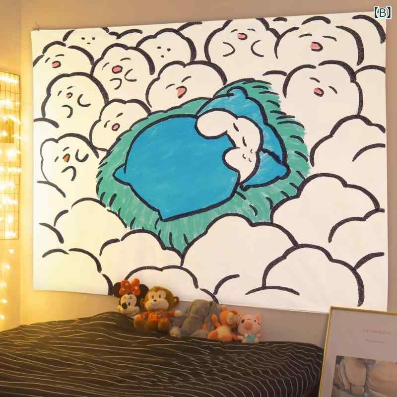 タペストリー おしゃれ インスタ風 北欧風 シンプル イラスト ベッドルーム 寝室 リビング 部屋 飾り 壁掛け ウォールデコレーション 背景布 [3]