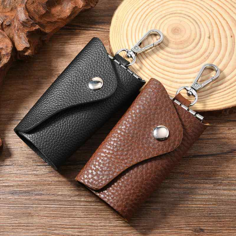 キーケース スマートキー対応 レトロ調 本革 ライチ型押し 牛革 ベルトループ付き キーホルダー 大容量..