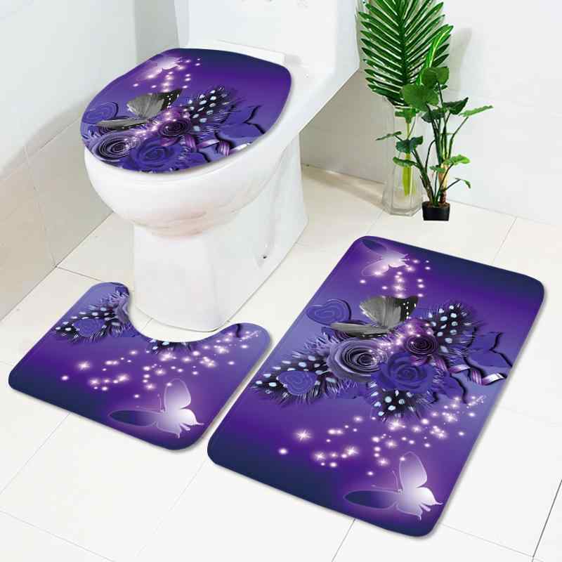 シャワーカーテン 防水 デジタルプリント 蝶々柄 おしゃれなアメリカンスタイル コーティング加工 トイレマット バスマット 滑り止め 吸水速乾 ポリエステル製