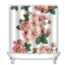 シャワーカーテン 防水 防カビ 高精細 デジタルプリント 鮮やか 花柄 バスマット トイレマット タペストリー 浴室 洗面所 寝室 インテリア 3点セット 4点...