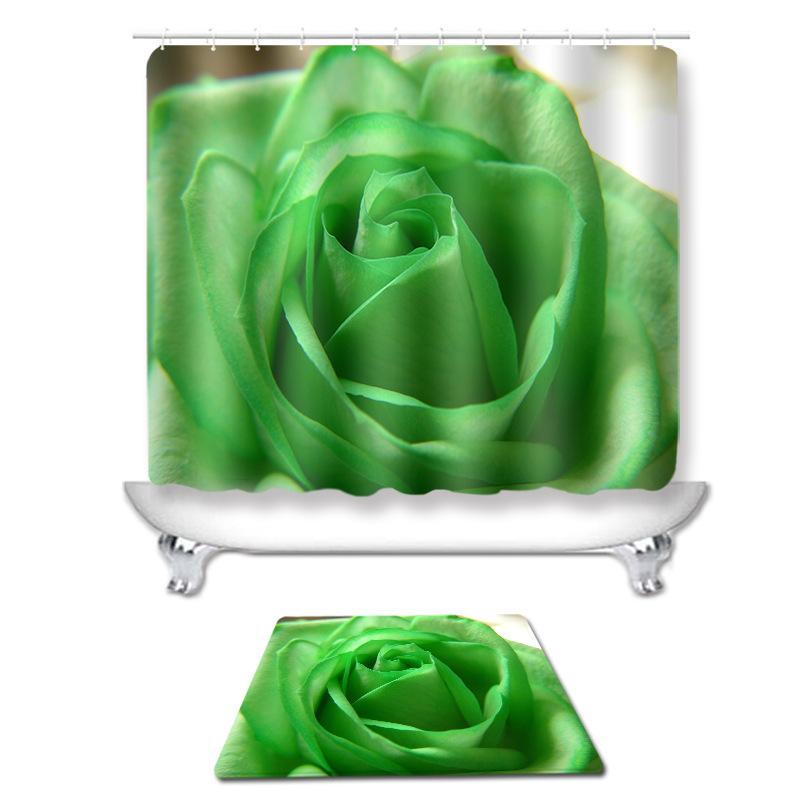 シャワーカーテン 高画質 デジタルプリント 鮮やか 花柄 防水 浴室用カーテン トイレマット 足元マット ウォールタペストリー 壁掛け ポリエステル製 田園風 カントリー調 バスルーム用品
