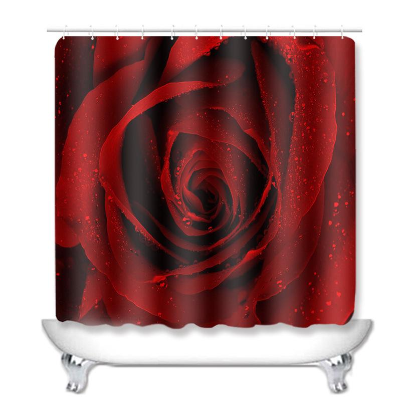 シャワーカーテン 防水 高精細デジタルプリント 鮮やかな花柄 田園風 ポリエステル製 浴室 トイレ 寝室..