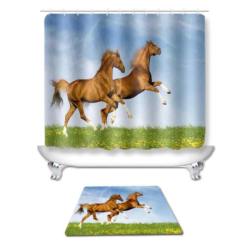 ・素材: ポリエステル・スタイル: モダンシンプル・柄: 駿馬・サイズ展開: 45×75cm 4点セット、45×75cm 3点セット、シャワーカーテン180×180cm＋マット45×75cm 2点セット、シャワーカーテン単品、フロアマット単...