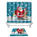 シャワーカーテン トイレマット セット クリスマス柄 欧米風 おしゃれ デジタルプリント ポリエステル 防水 防カビ タペストリー バスルーム トイレタリー イ...