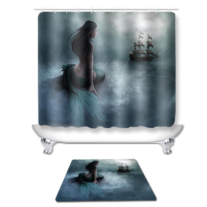 シャワーカーテン 防水 カートゥーン キャラクター ポップ デザイン ポリエステル製 リビング 寝室 浴..